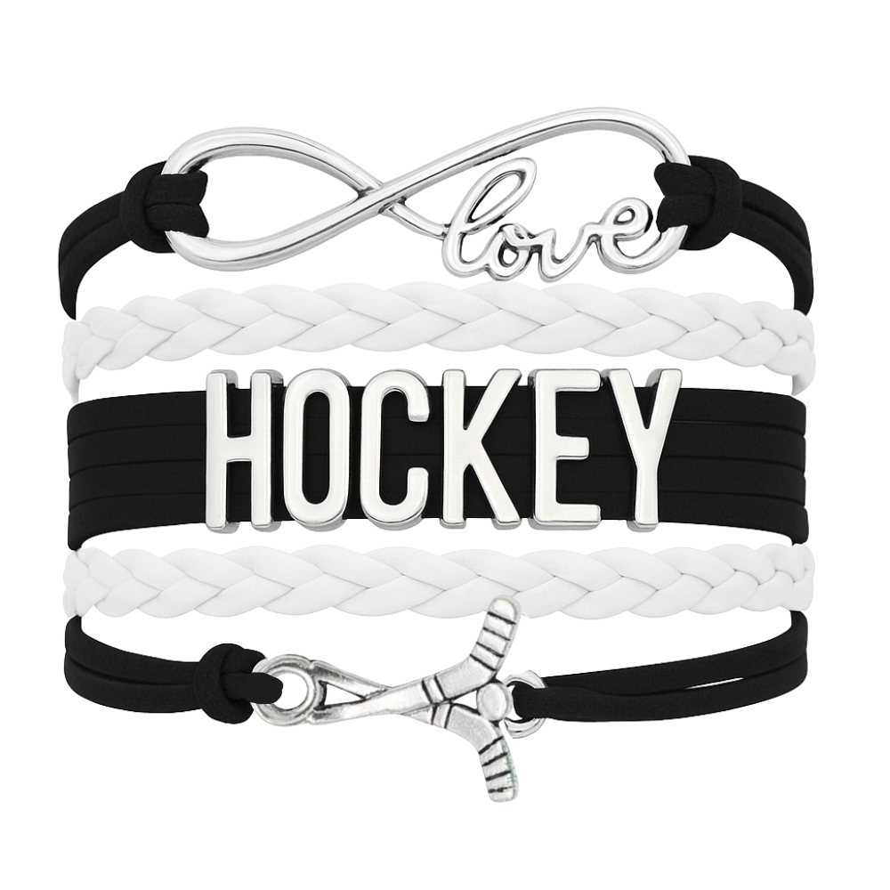 Girls Ice Hockey Infinity Bracelet - Pick Colors
