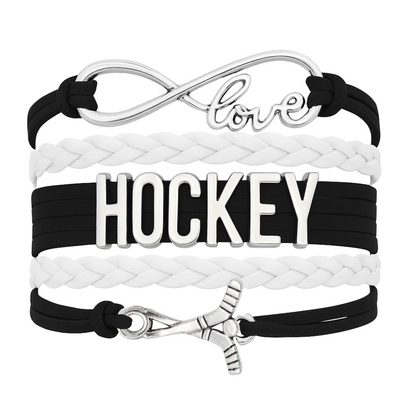 Girls Ice Hockey Infinity Bracelet - Pick Colors