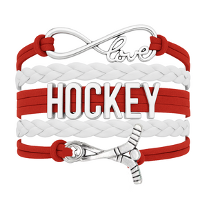 Girls Ice Hockey Infinity Bracelet - Pick Colors