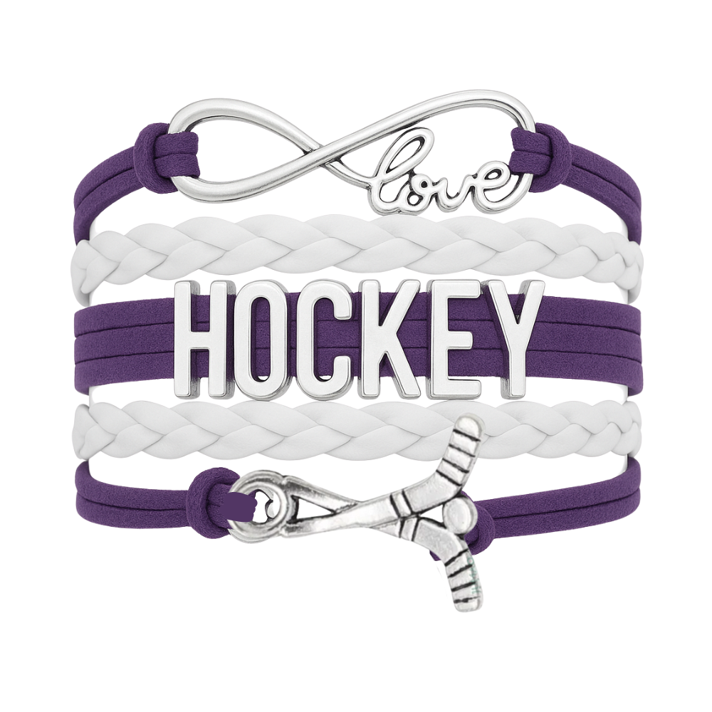 Girls Ice Hockey Infinity Bracelet - Pick Colors