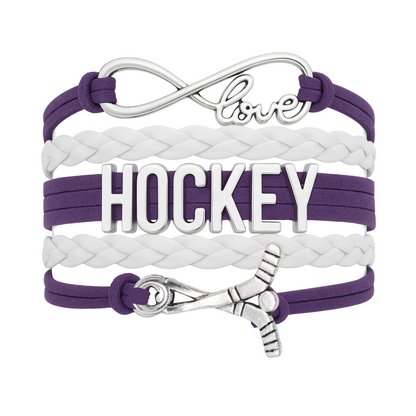 Girls Ice Hockey Infinity Bracelet - Pick Colors