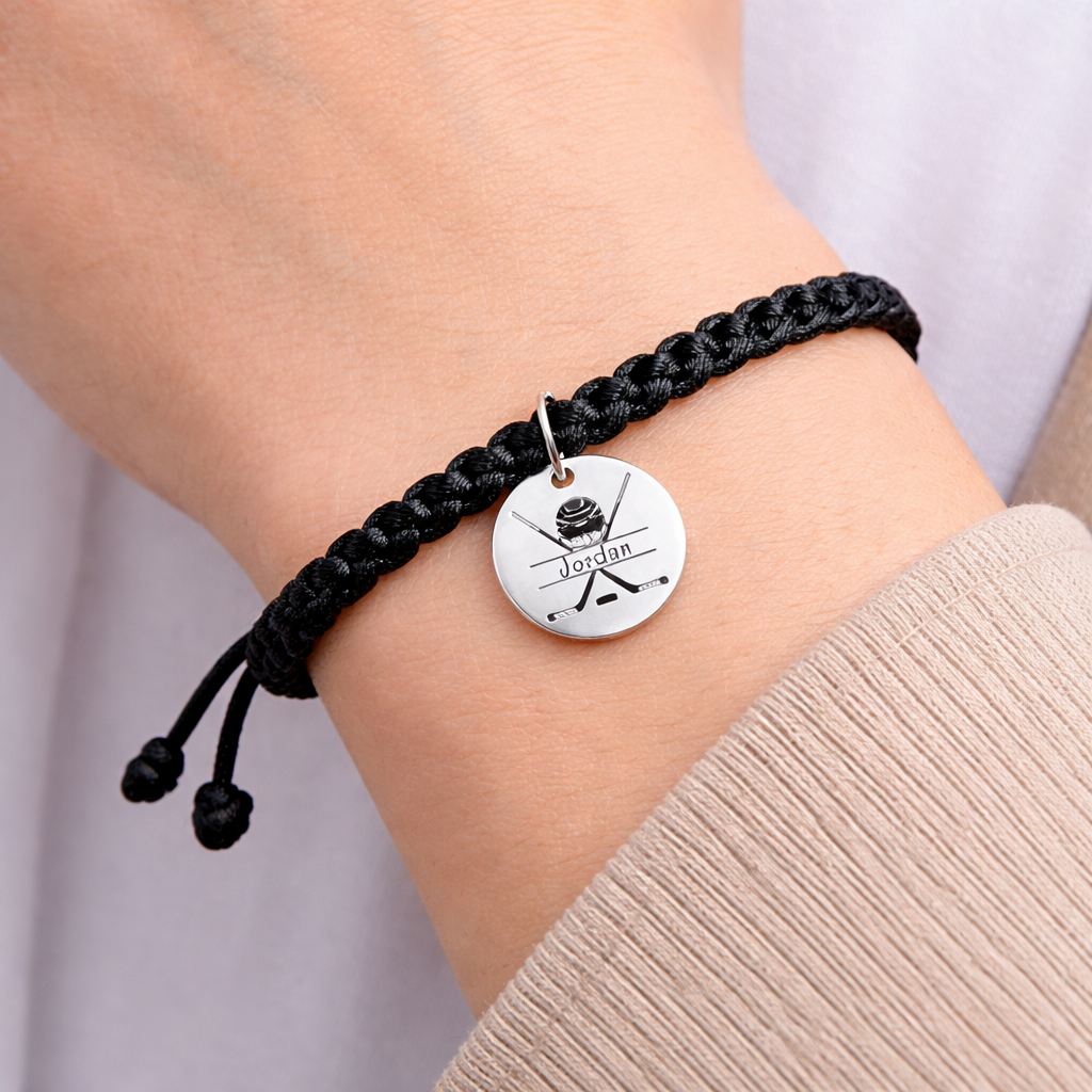 Personalized Ice Hockey Rope Bracelet