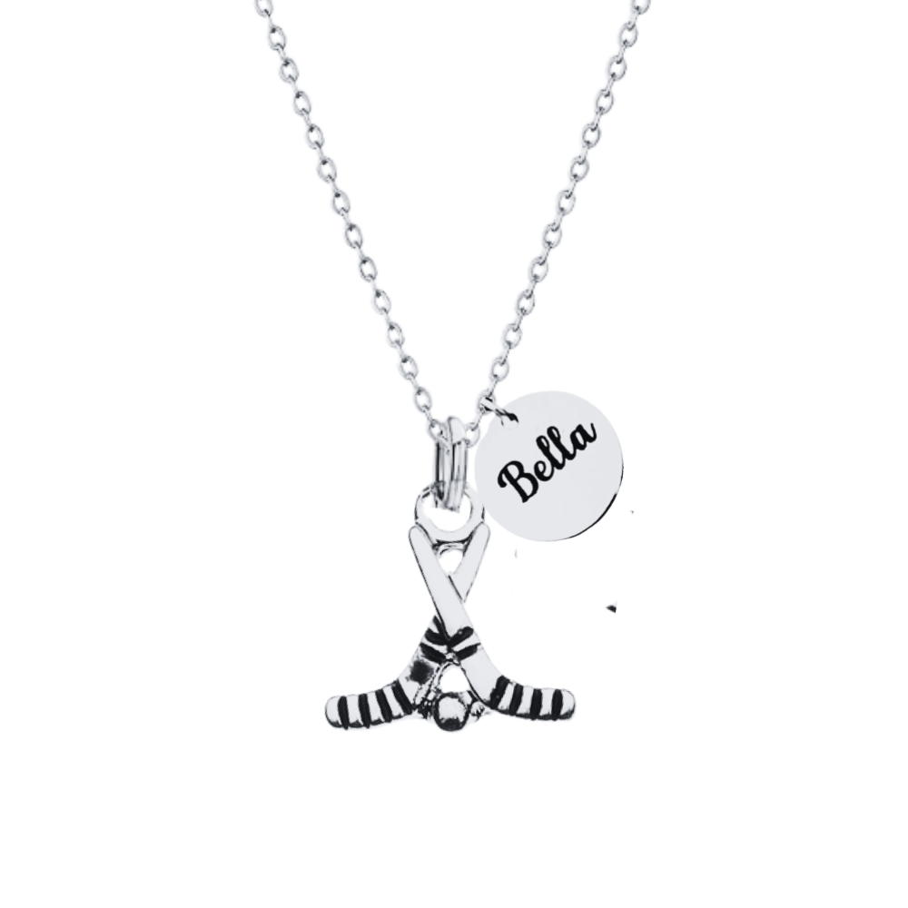 Personalized Engraved Ice Hockey Necklace - Pick Charm