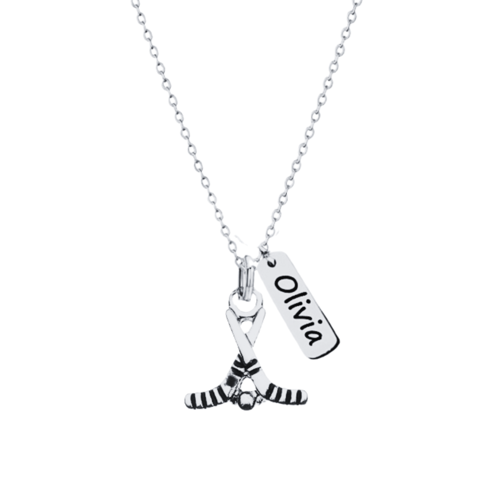 Personalized Engraved Ice Hockey Necklace - Pick Charm