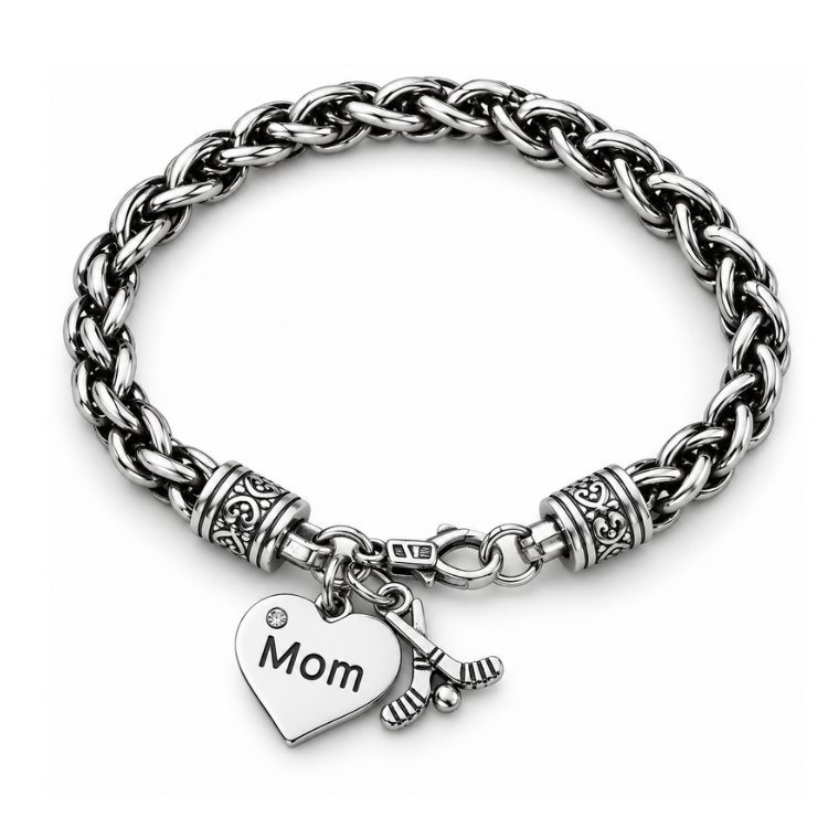 Ice Hockey Mom Charm Bracelet