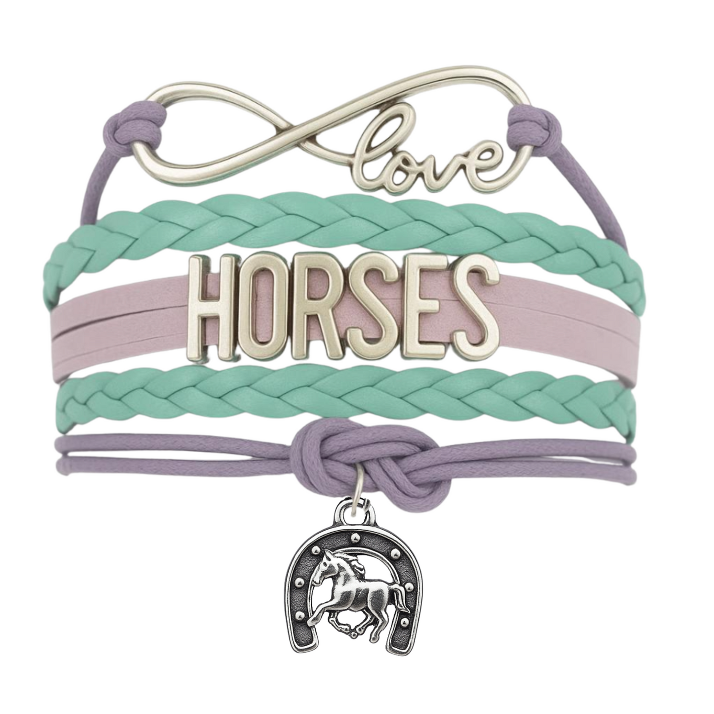 Horse Teal Purple Bracelet - Pick Charm