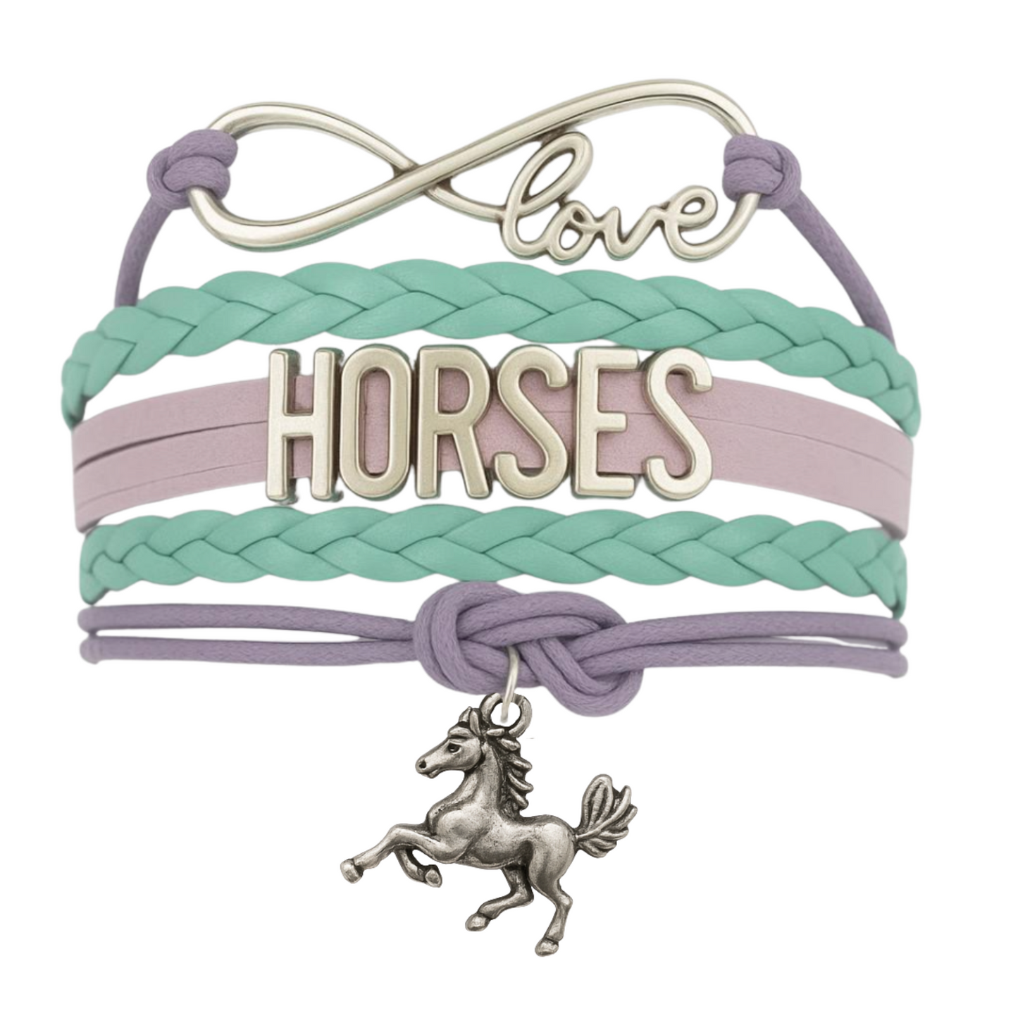 Horse Teal Purple Bracelet - Pick Charm