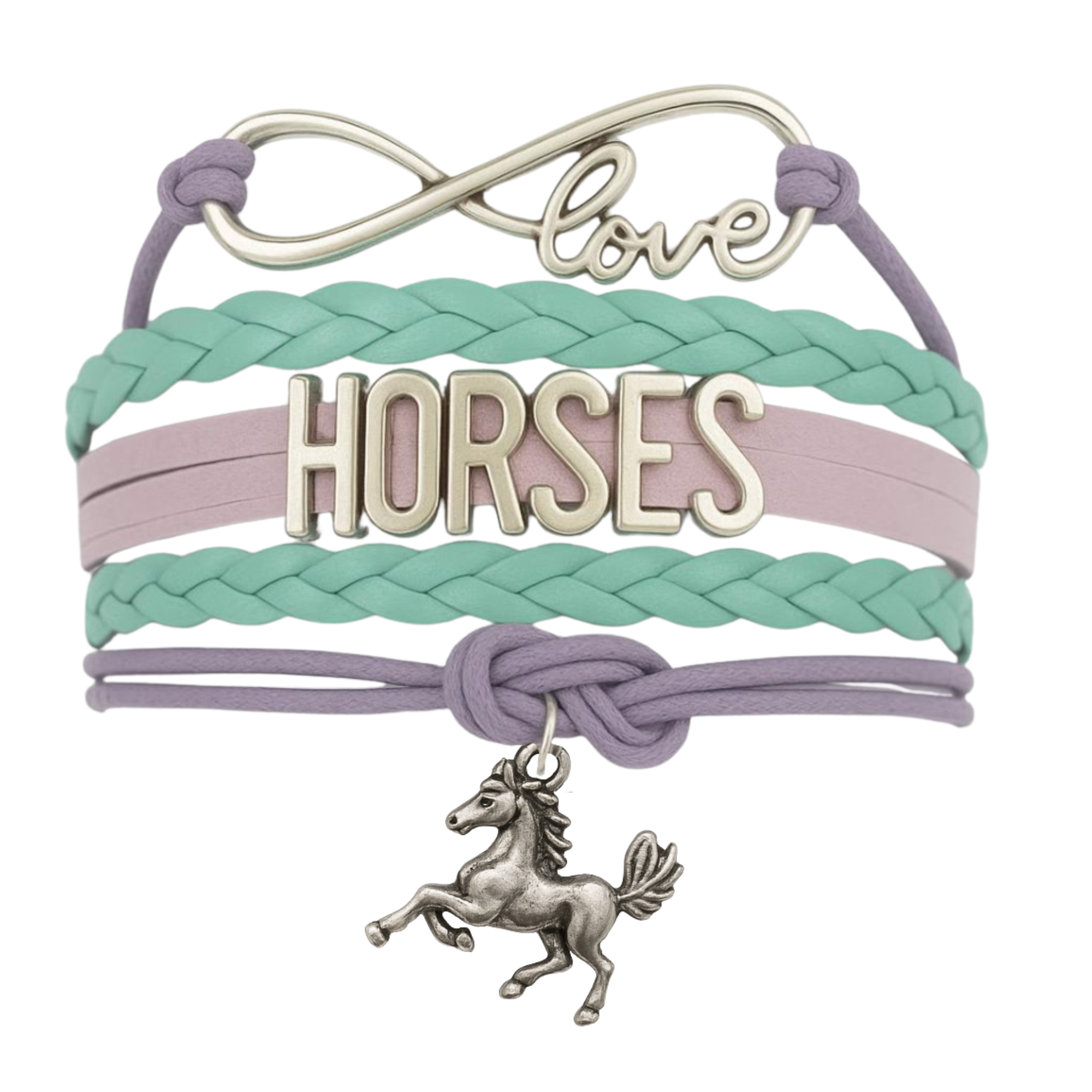 Horse Teal Purple Bracelet - Pick Charm