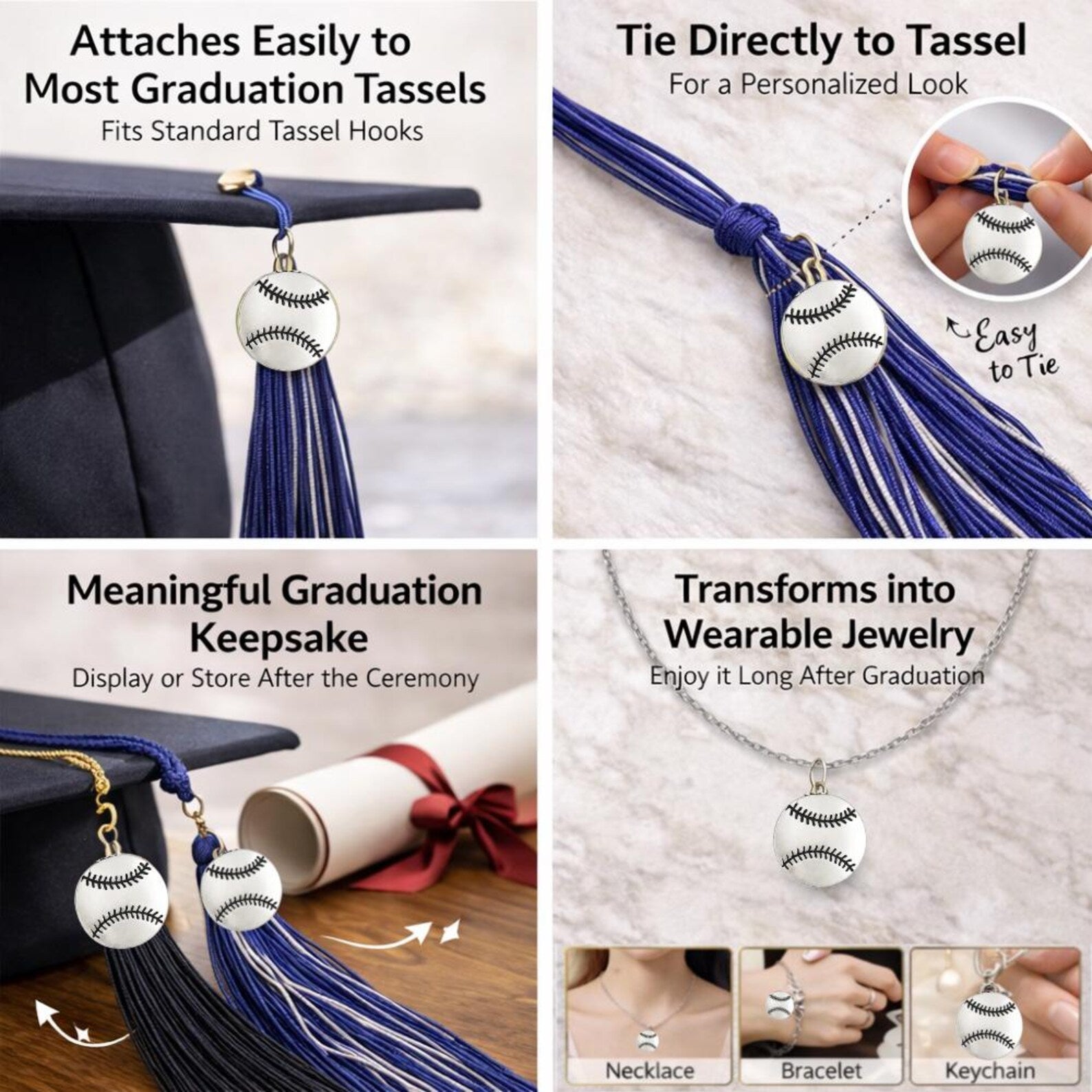 Baseball Tassel Charm