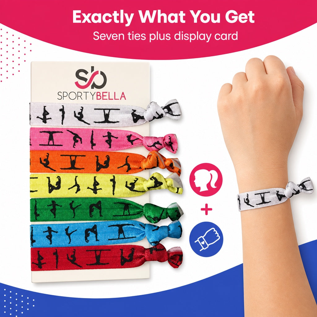 Girls Gymnastics Hair Ties Set-Multi Colored