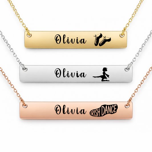 Personalized Irish Dance Bar Necklace