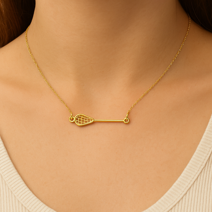 Girls Lacrosse Stick Stainless Steel Necklace