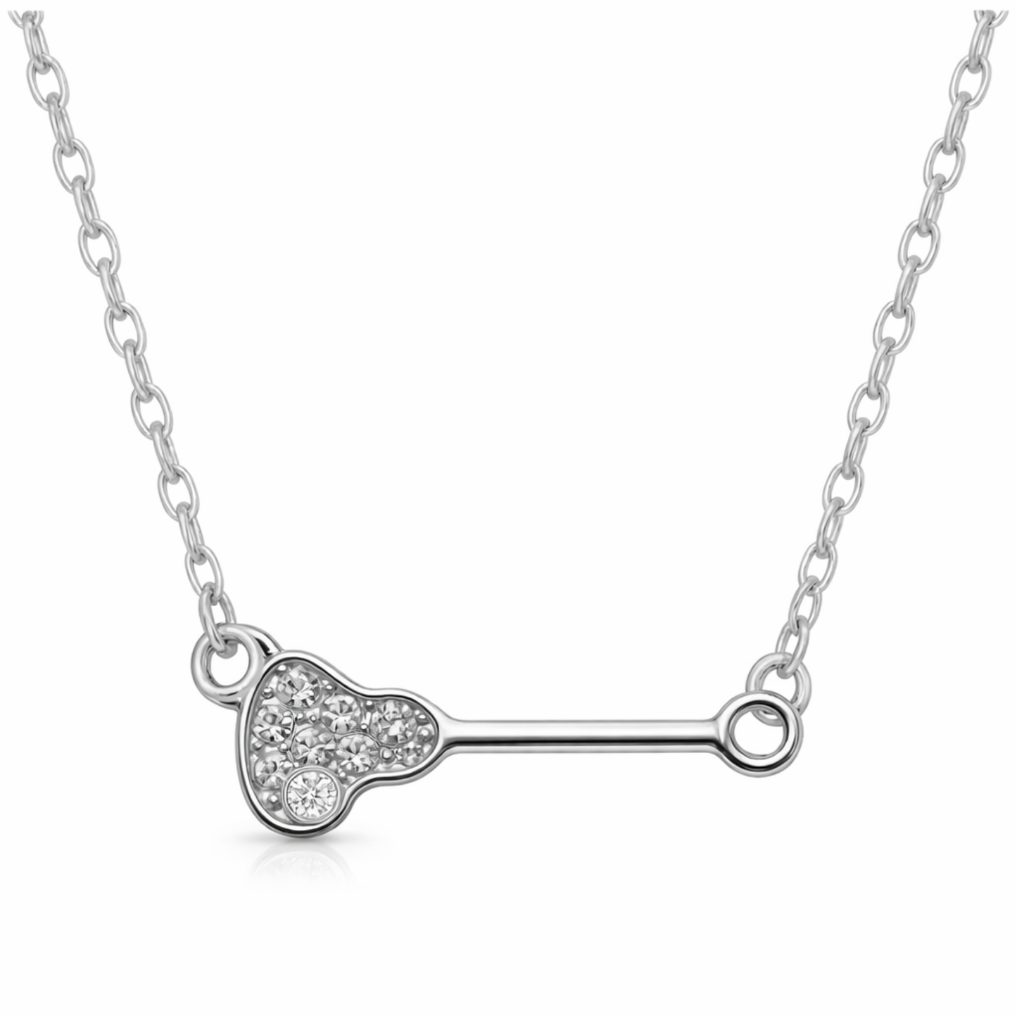 Lacrosse Stick CZ Necklace - Pick Color