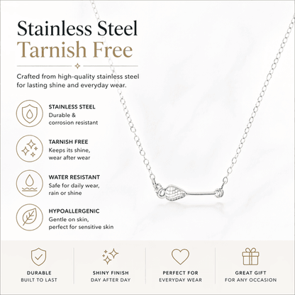 Girls Lacrosse Stick Stainless Steel Necklace