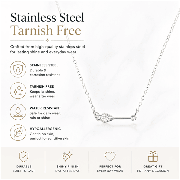 Girls Lacrosse Stick Stainless Steel Necklace