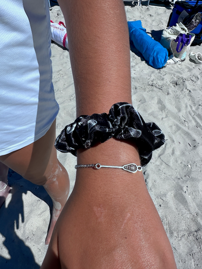 black lacrosse scrunchie