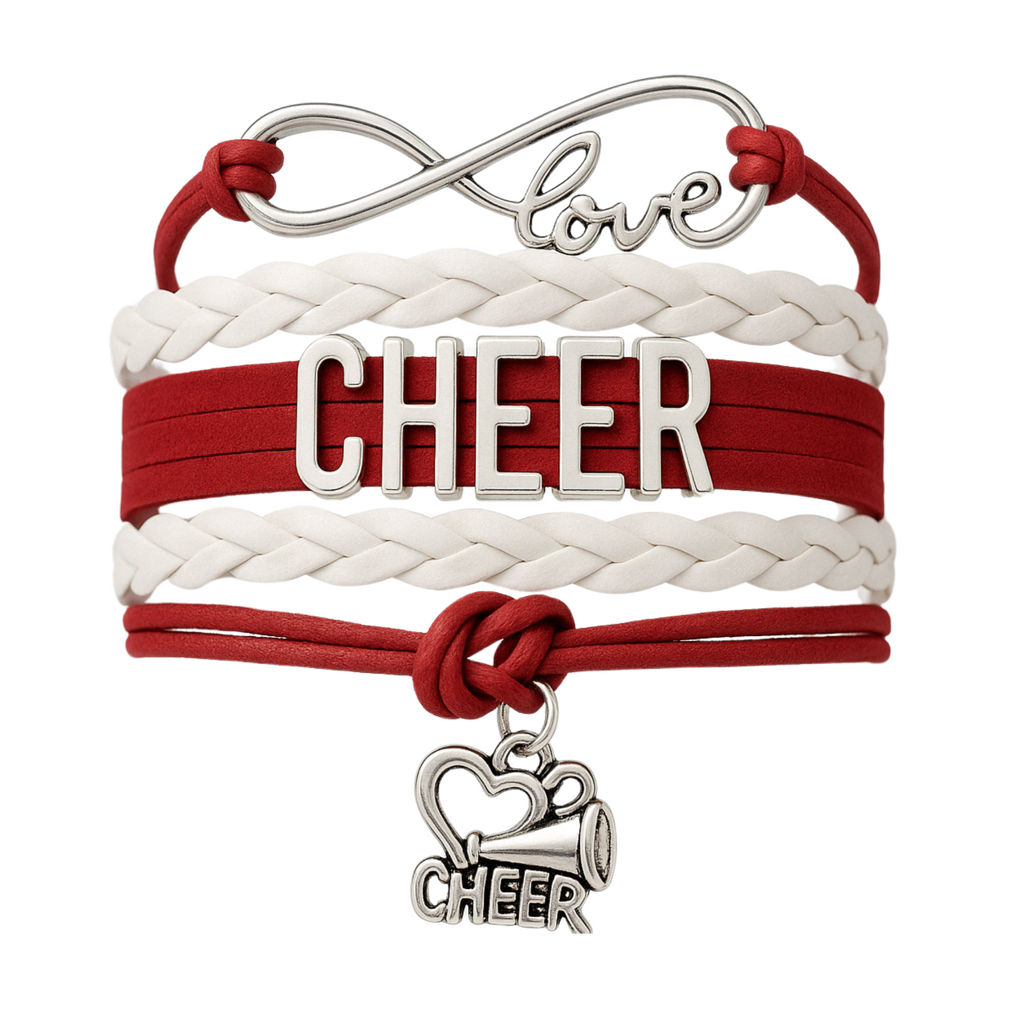 Infinity Cheer Bracelet - Pick Team Colors & Charm