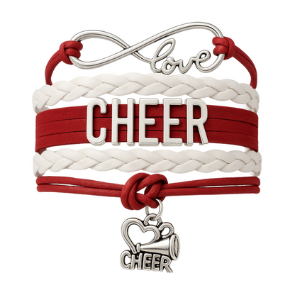 Infinity Cheer Bracelet - Pick Team Colors & Charm