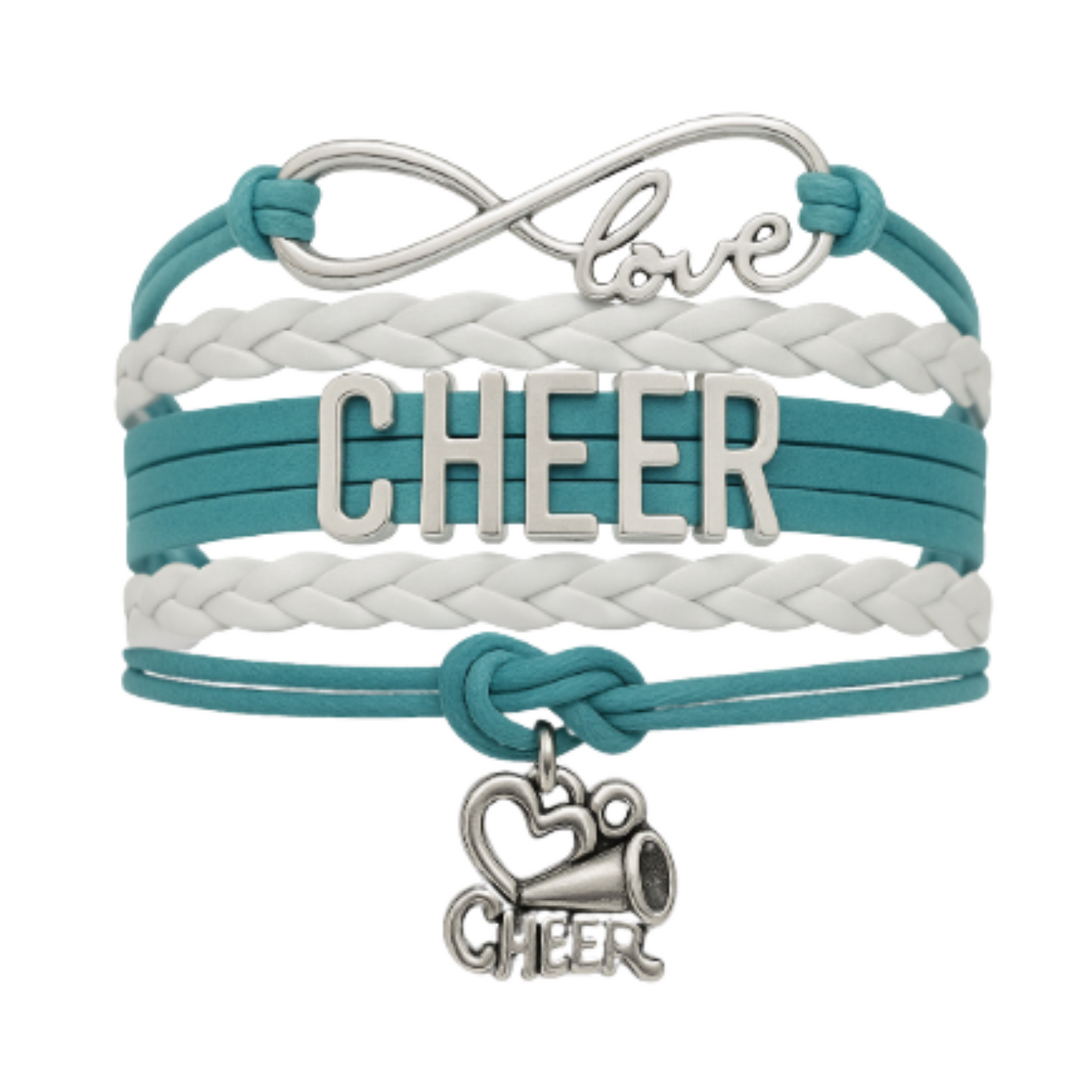 Infinity Cheer Bracelet - Pick Team Colors & Charm