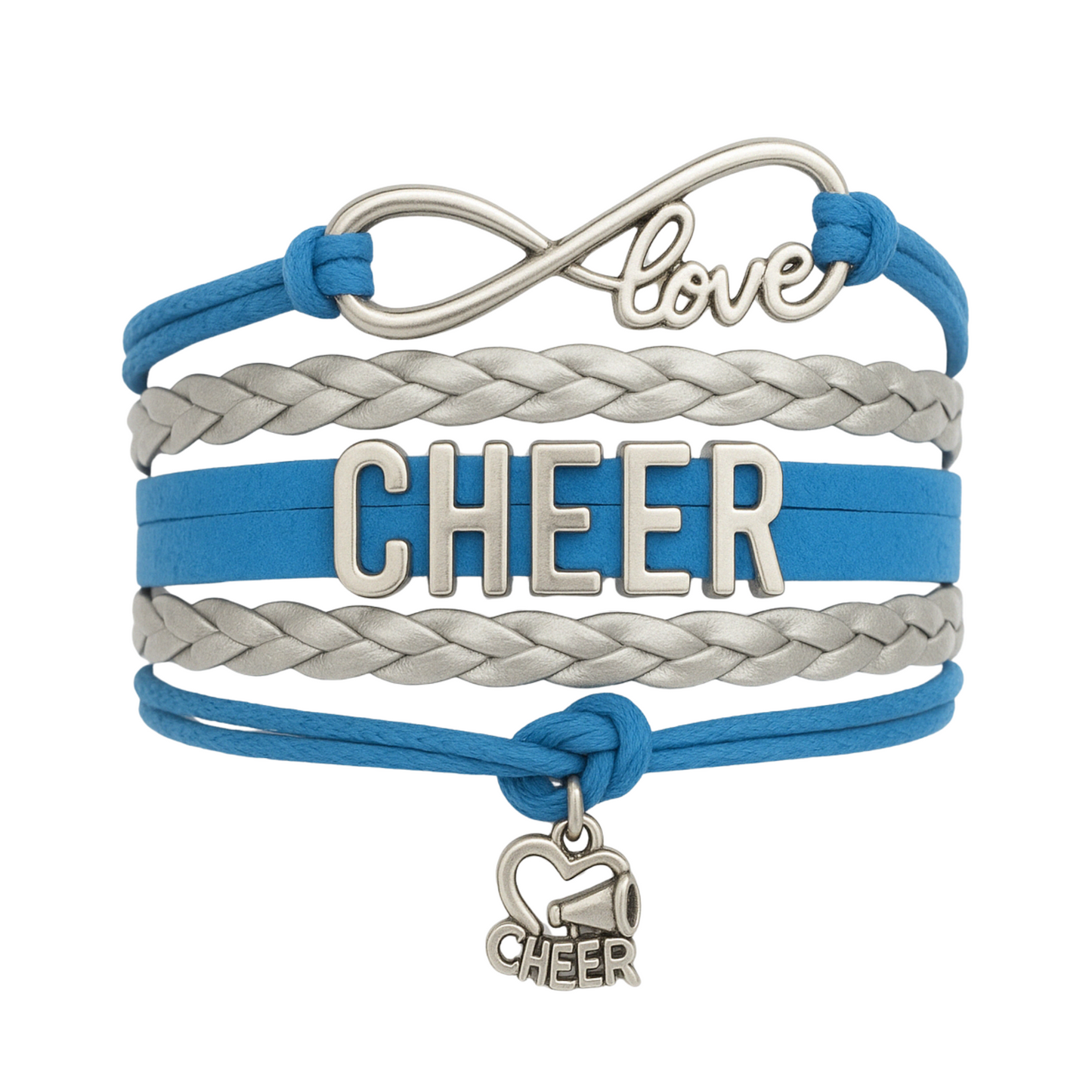 Infinity Cheer Bracelet - Pick Team Colors & Charm