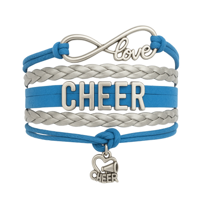 Infinity Cheer Bracelet - Pick Team Colors & Charm