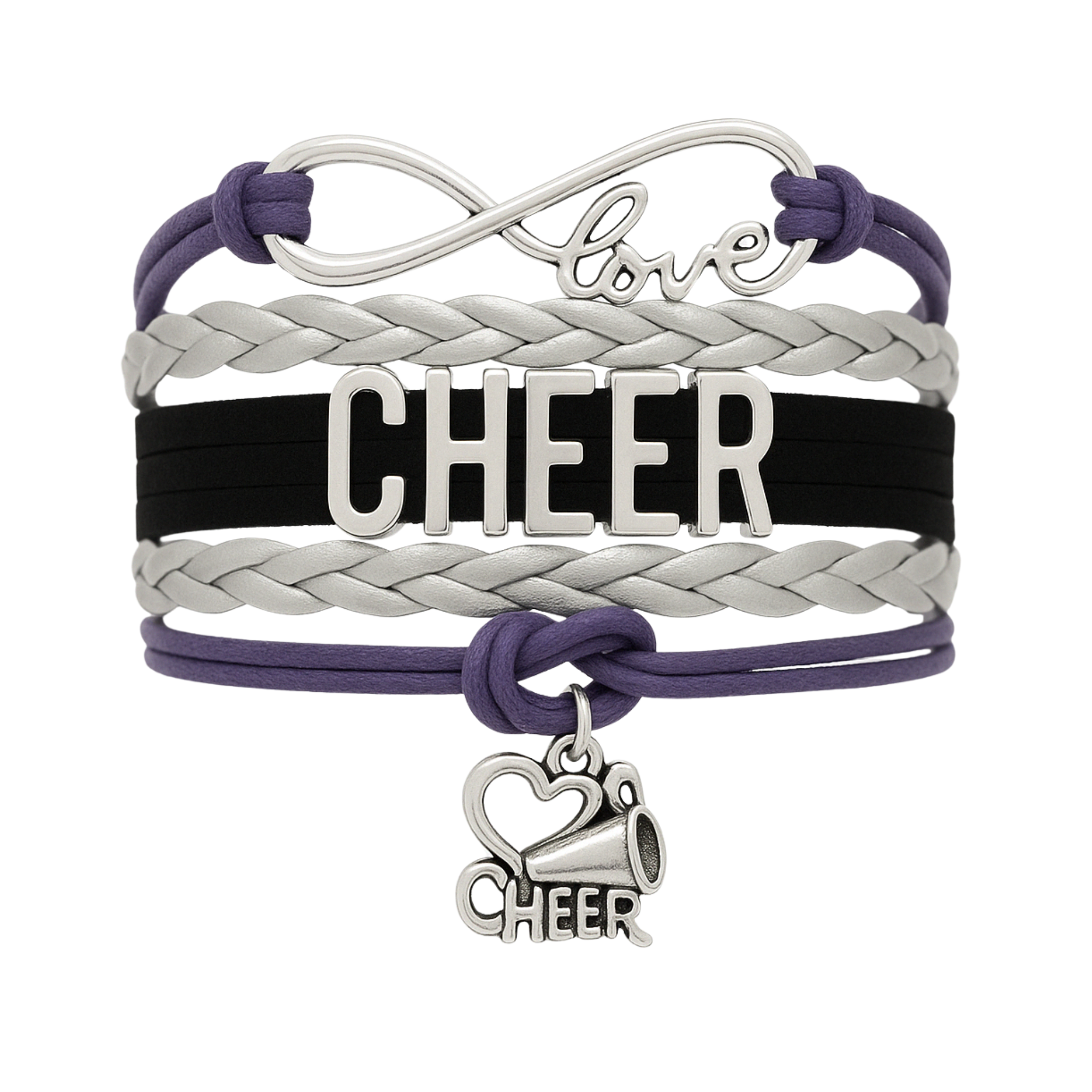 Infinity Cheer Bracelet - Pick Team Colors & Charm