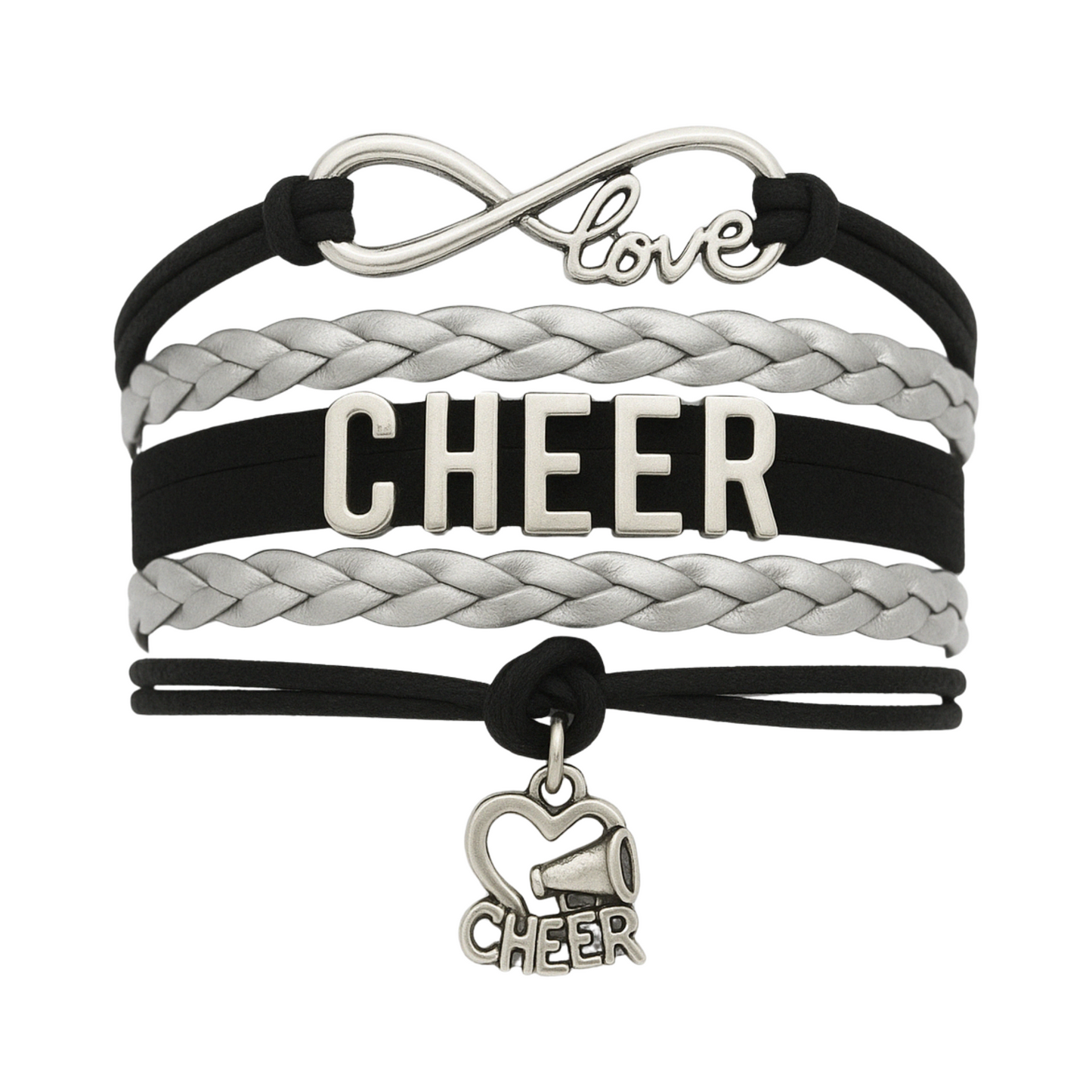 Infinity Cheer Bracelet - Pick Team Colors & Charm