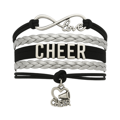 Infinity Cheer Bracelet - Pick Team Colors & Charm