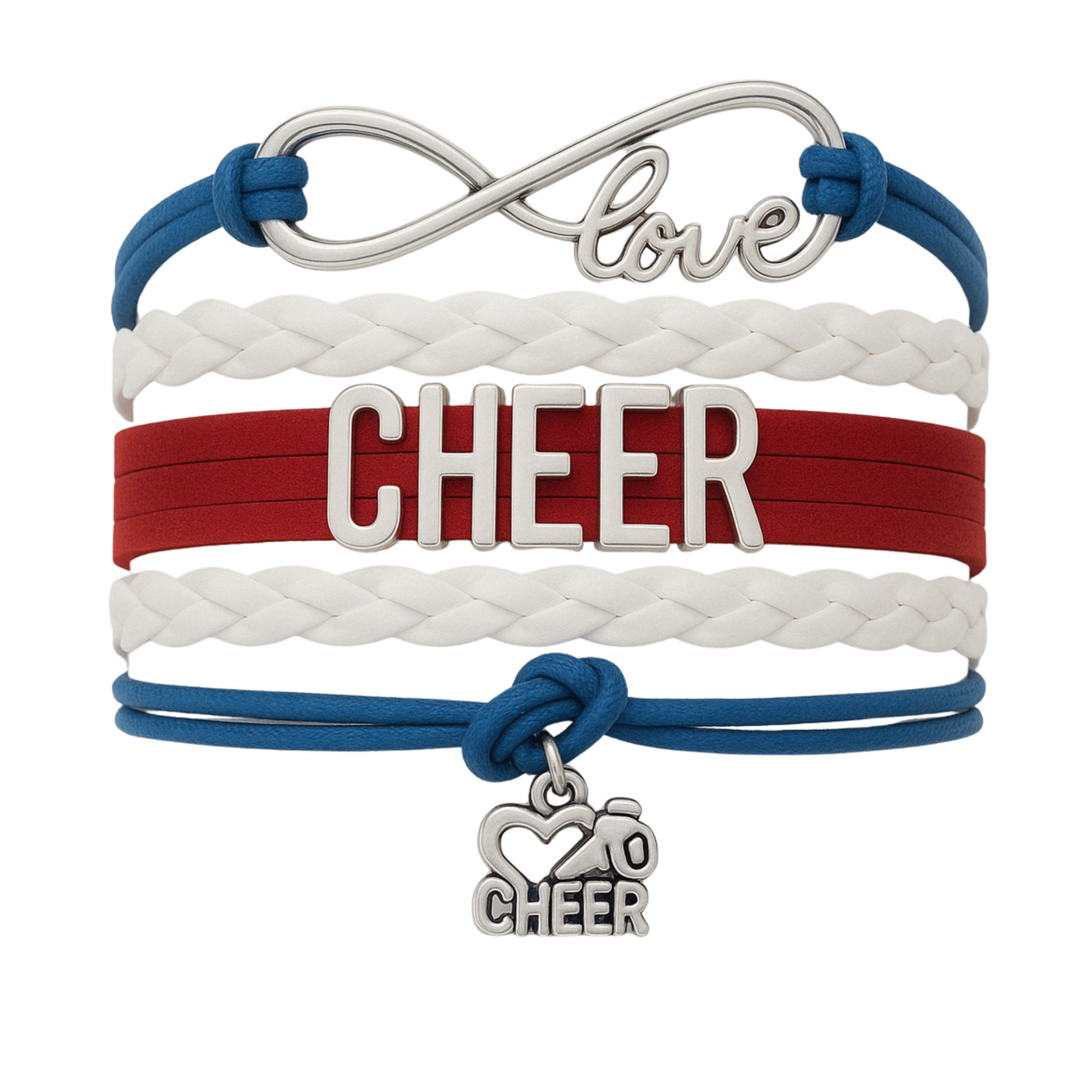 Infinity Cheer Bracelet - Pick Team Colors & Charm
