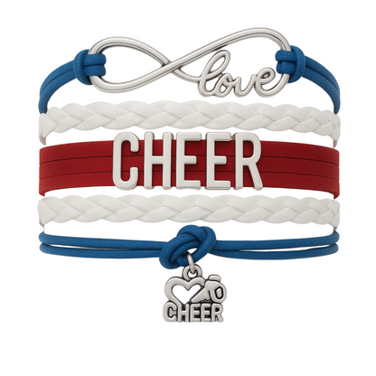 Infinity Cheer Bracelet - Pick Team Colors & Charm