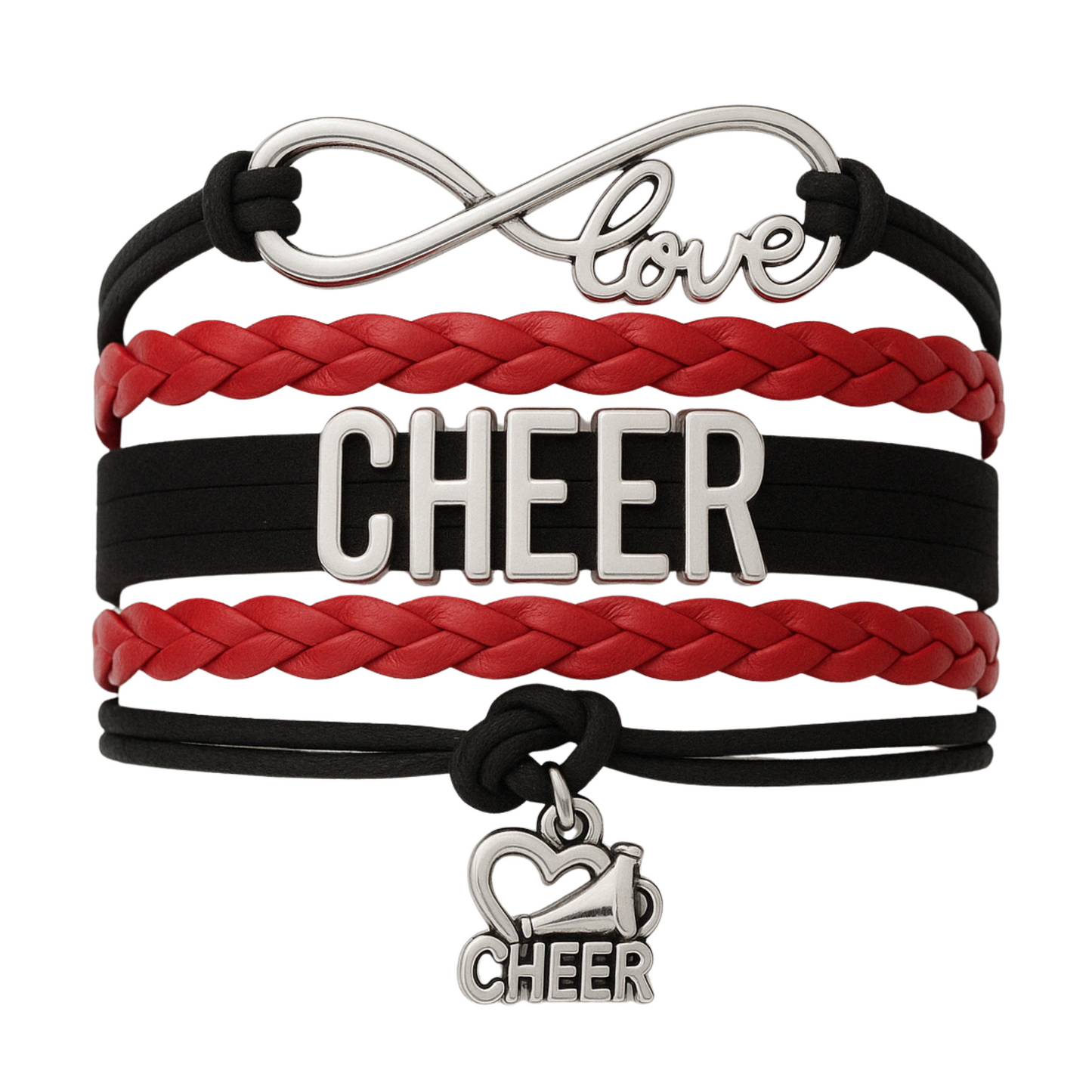 Infinity Cheer Bracelet - Pick Team Colors & Charm