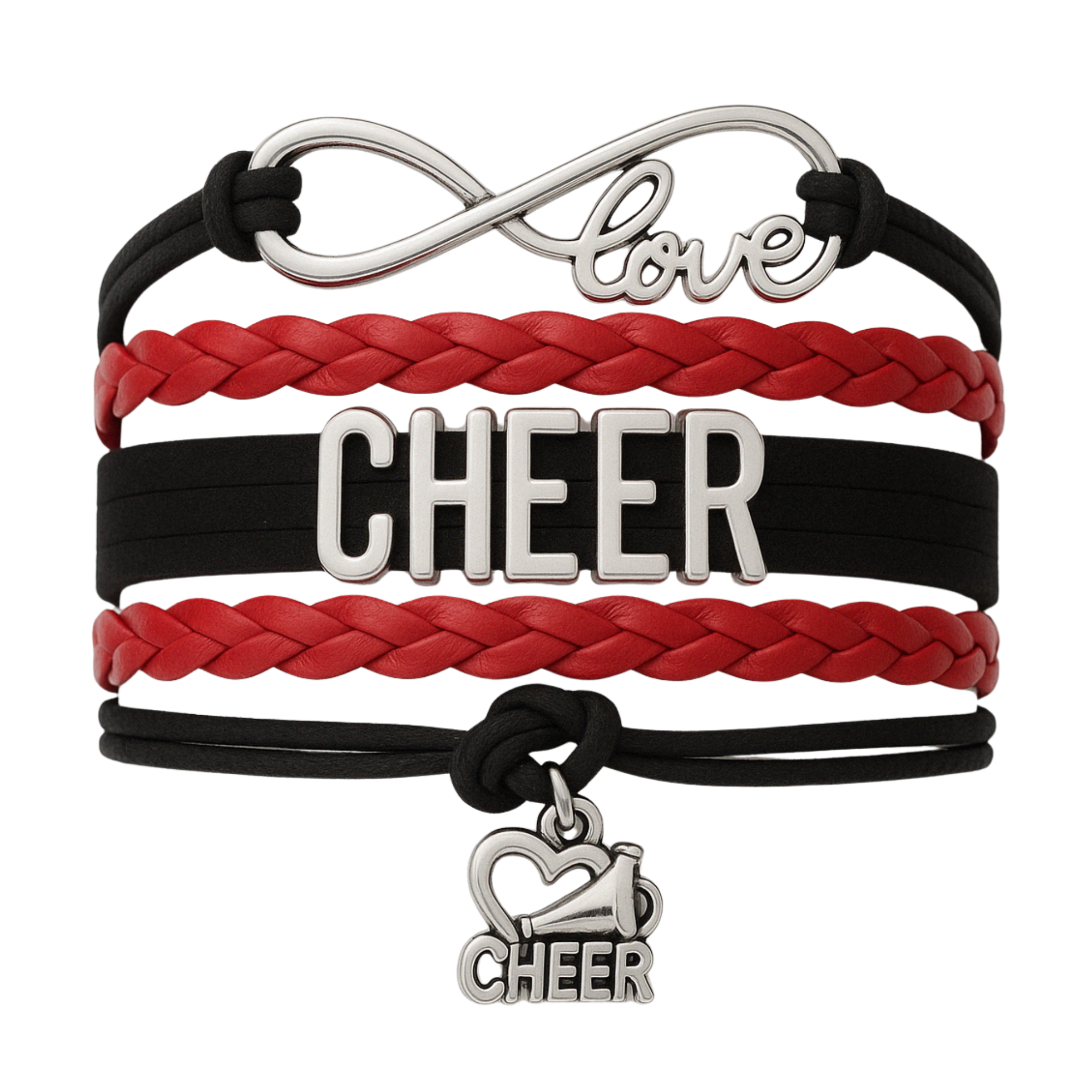 Infinity Cheer Bracelet - Pick Team Colors & Charm