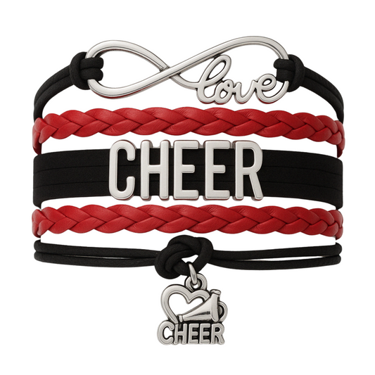 Infinity Cheer Bracelet - Pick Team Colors & Charm