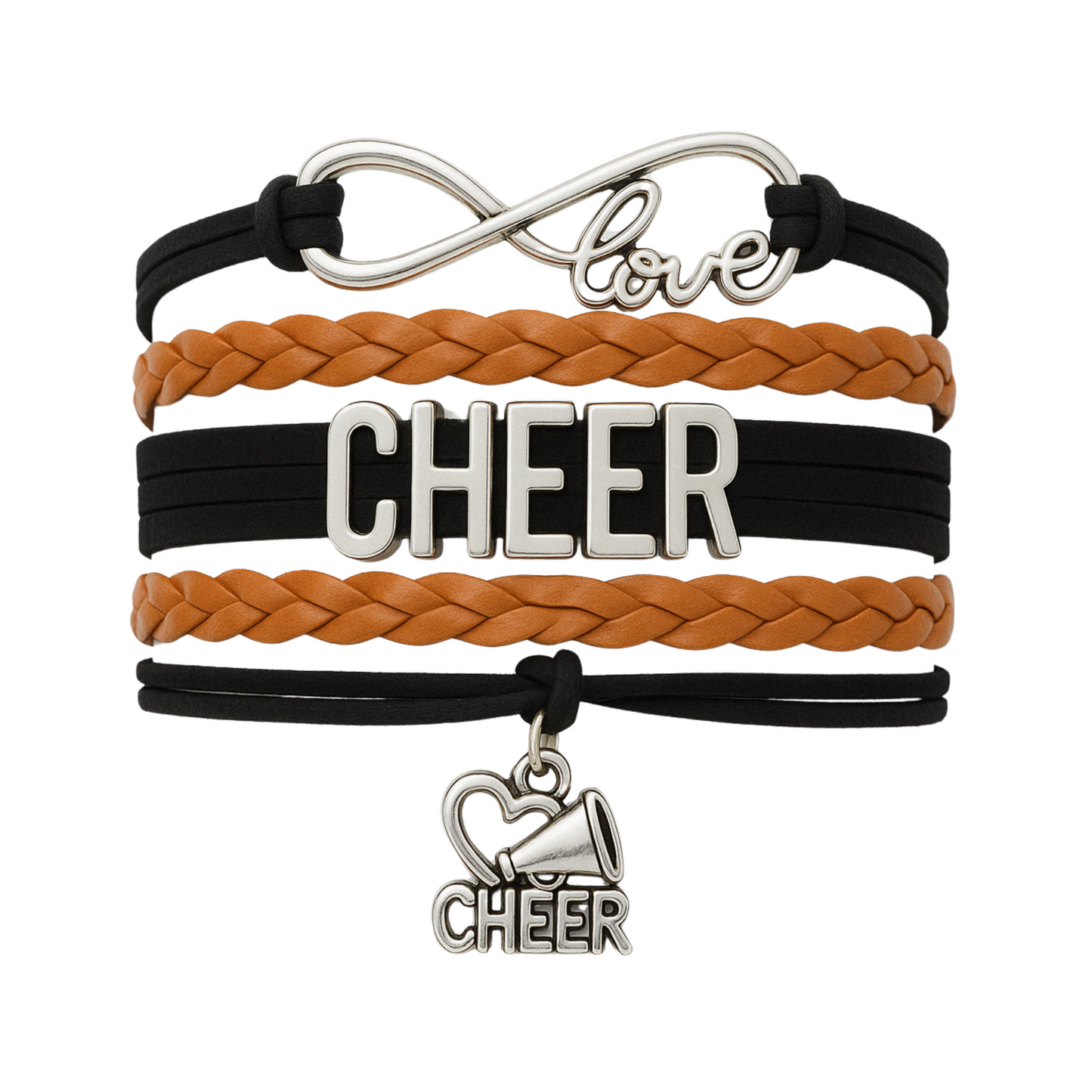 Infinity Cheer Bracelet - Pick Team Colors & Charm