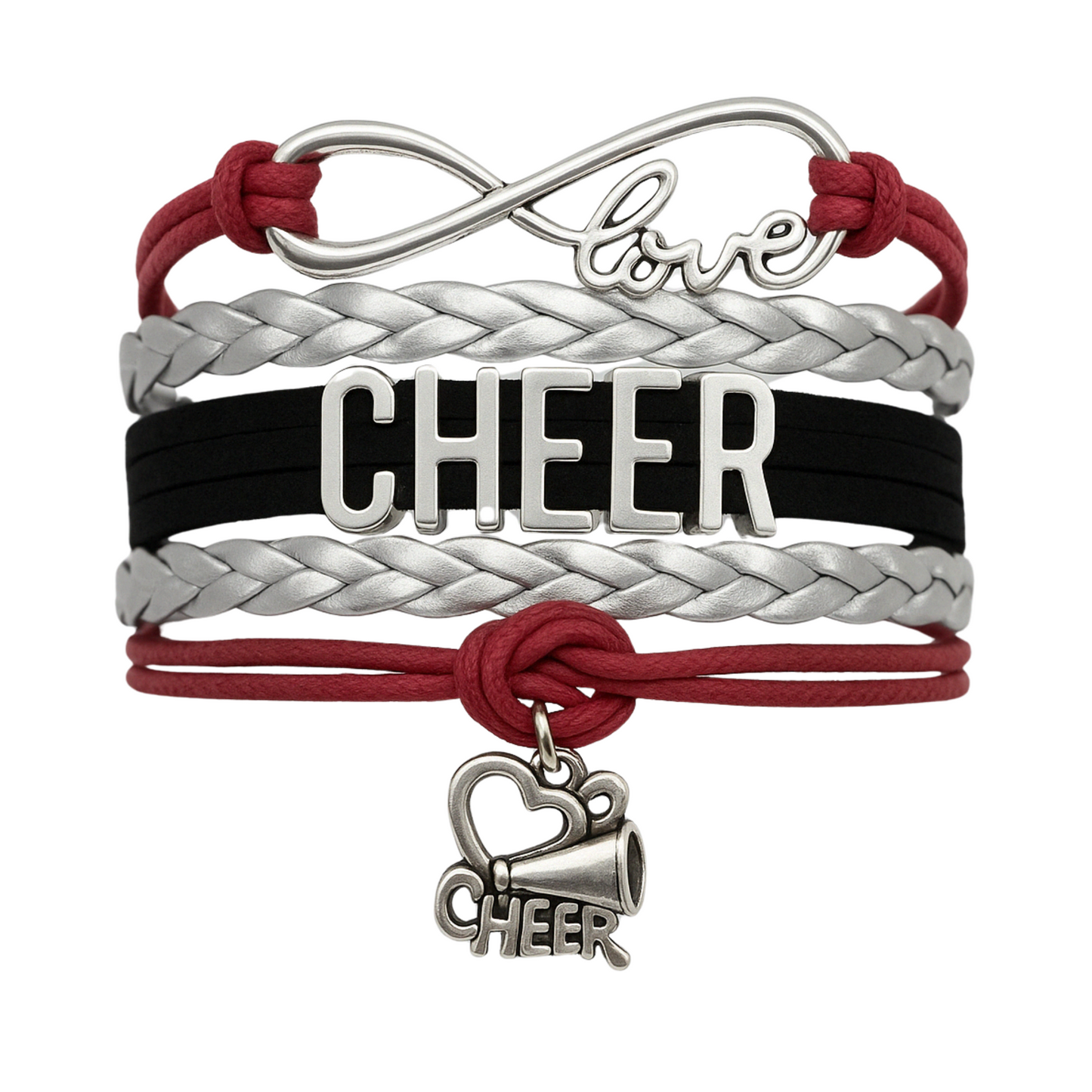 Infinity Cheer Bracelet - Pick Team Colors & Charm