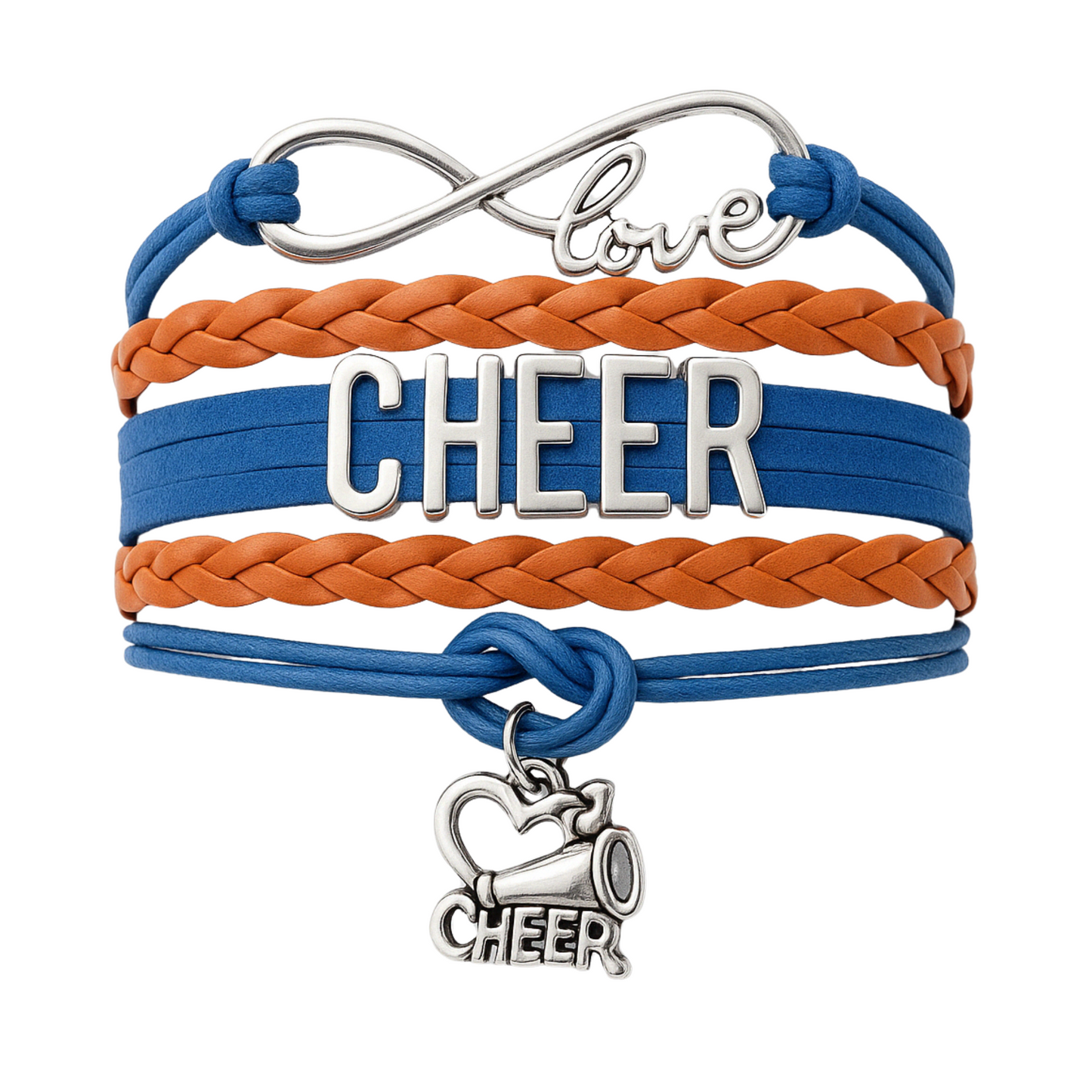 Infinity Cheer Bracelet - Pick Team Colors & Charm