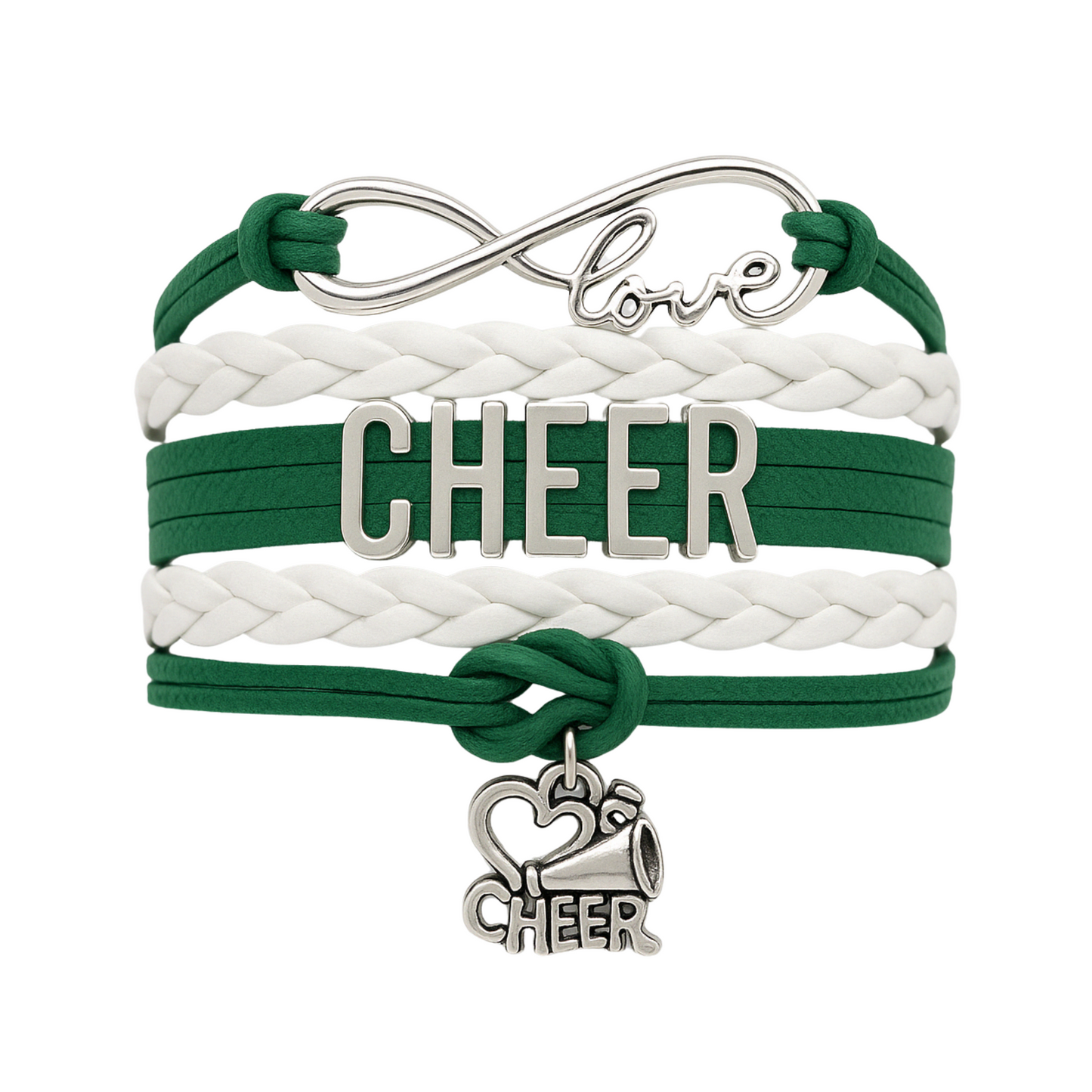 Infinity Cheer Bracelet - Pick Team Colors & Charm