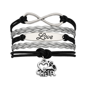 Girls Cheer Love Infinity Bracelet