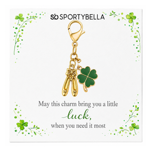 Ballet Shoes Four Leaf Clover Lucky Gold Clip on Charm