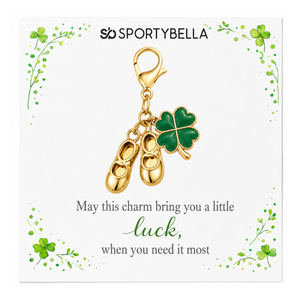 Tap Dance Four Leaf Clover Lucky Gold Clip on Charm