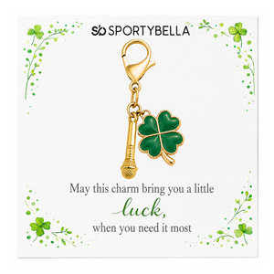 Microphone Four Leaf Clover Lucky Gold Clip on Charm