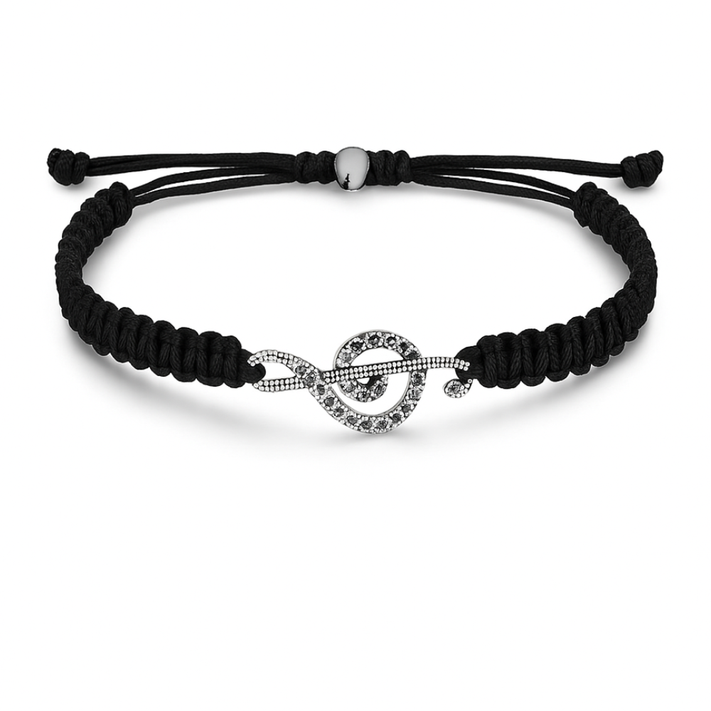 Music Rope Bracelet- Treble Clef Charm