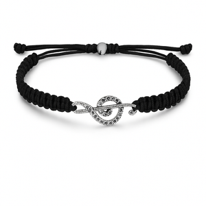 Music Rope Bracelet- Treble Clef Charm