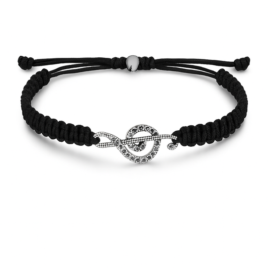 Music Rope Bracelet- Treble Clef Charm