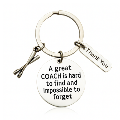 Rowing Crew Coach Gifts, Great Coach is Hard to Find But Impossible to Forget Keychain