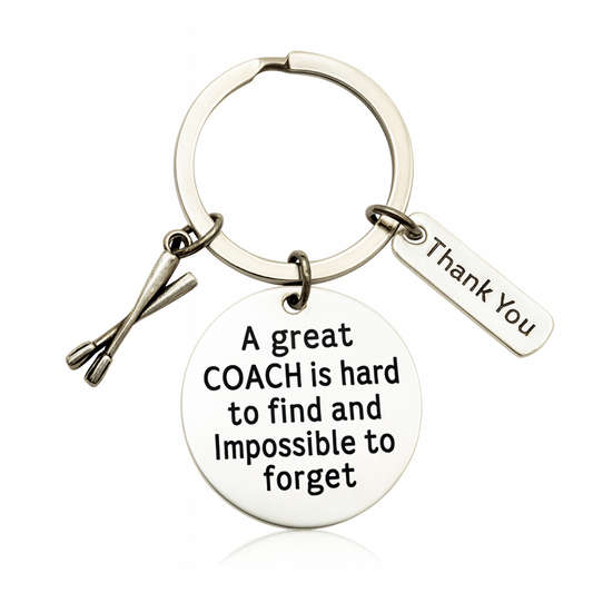 Rowing Crew Coach Gifts, Great Coach is Hard to Find But Impossible to Forget Keychain