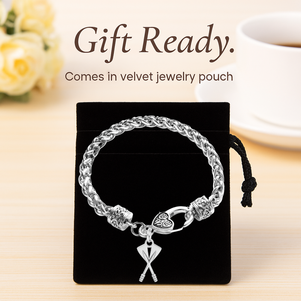 Rowing Oar Silver Rope Chain Bracelet