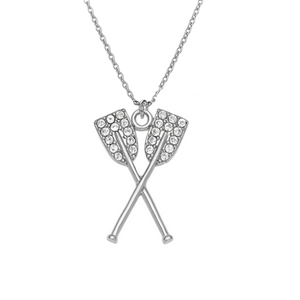 Silver CZ Rowing Necklace
