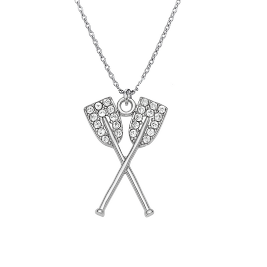 Silver CZ Rowing Necklace
