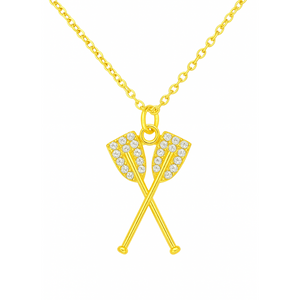 Gold CZ Rowing Necklace